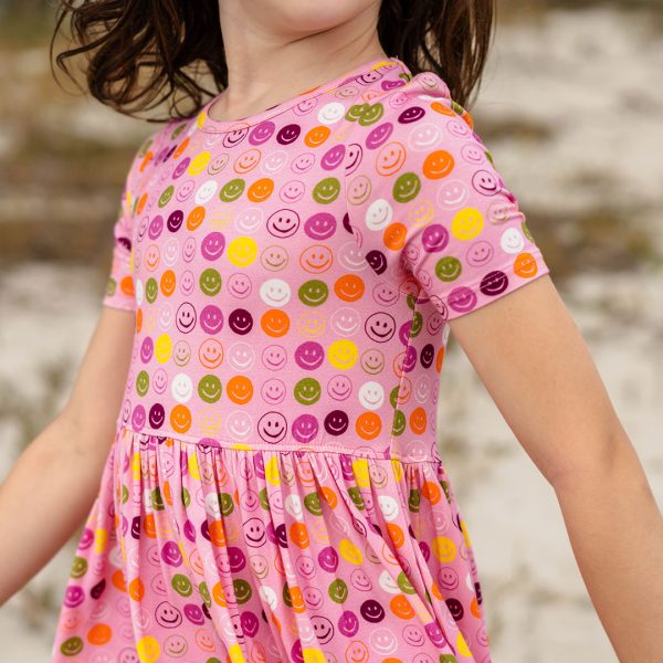 Girls Bamboo Steph Dress - Smiley Faces Online Sale - Image 3