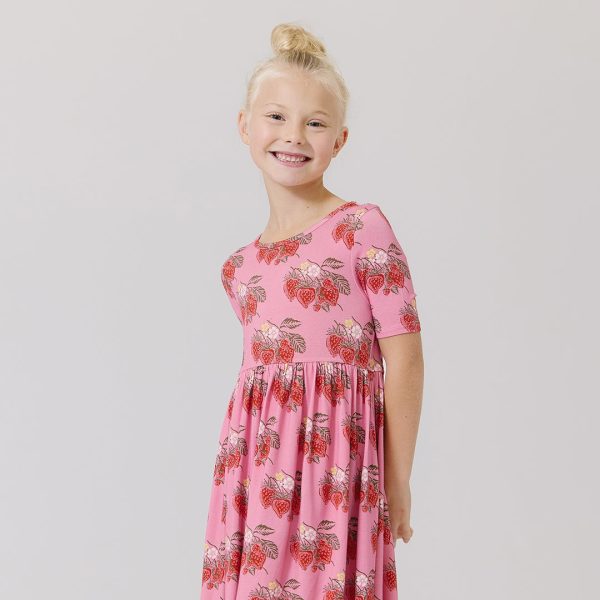 Girls Bamboo Steph Dress - Pink Wild Strawberries Discount - Image 2
