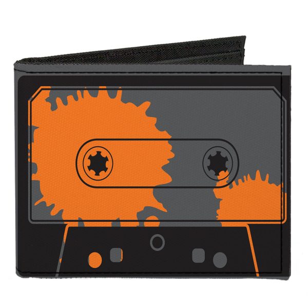 Canvas Bi-Fold Wallet - Cassette Splatter Gray Orange Online