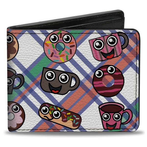 Bi-Fold Wallet - Donuts & Coffee Cartoon For Cheap