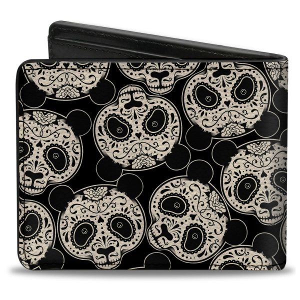Bi-Fold Wallet - Panda Bear Sugar Skull Scattered Black White Supply - Image 2